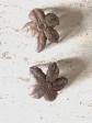2 bob�ches anciennes bronze laiton bougeoir art nouveau d�cor p�tales feuilles