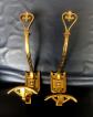 Ancienne Paire Portes manteaux chapeaux Pat�res laiton-bronze  d�coration