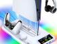 Accessoire PS5-Slim-Pro Support de refroidissement avec Station de charge