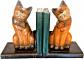 Biblioth�queSerres livres Duo de Chats en Bois Massif   D�co Biblioth�que H20