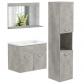 Kleankin Ensemble Meubles Salle de Bain 4 Pcs Mural Gris Miroir Lavabo Armoire