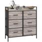 HOMCOM Commode 6 Tiroirs Tissu Non Tiss� Cadre Acier Rangement Chambre