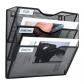 Porterevues mural A4, m�tal noir, 3 compartiments, organisateur de magazines ...