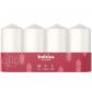 Lot de 4 bougies piliers lisses  Blanc  100 x 48 mm  Bougies d�coratives  Lon...