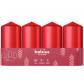 Lot de 4 bougies piliers lisses  Rouge  100 x 48 mm  Bougies d�coratives  Lon...
