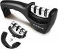 PORTENTUM Aiguiseur Couteaux 3 Phases Affuteur Manuel Cuisine Pro Couleur Noir