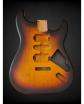 Stratocaster Guitar Body 3 Tone Sunburst Satin Nitro HSH Alder