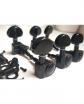 6 Wilkinson Black Oil Bath Guitar Tuners With Button Haricot, Right Screw