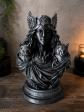 Buste D�esse Valkyrie Chats Noir Argent 15 cm Statue Gothique D�coration Luxe