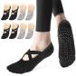 4 Paires Chaussettes Pilates Antid�rapantes Femme.Coton Yoga Chaussette Pilat...