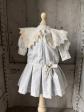 Robe Bleue Avec Col Pour Poup�e Ancienne 60 Cm