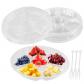 Lot de 15 plateaux de service � compartiments transparents avec couvercles, 2...