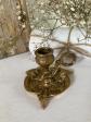 526   D�coration Ancien Petit Bougeoir en Laiton Porte Bougie Hauteur 6 Cm