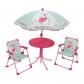 FUN HOUSE 713088 FLAMANT ROSE Salon de jardin avec une table, 2 chaises pliables