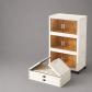 Armoire De Rangement Pliable 3 Niveaux Avec Roulettes Et Couvercle