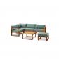 Salon de jardin en bois dAcacia FSC   6 personnes   Levata   Vert bleu