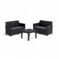 Salon de jardin modulable en r�sine imitation rotin tress�   Noir   KETER   4