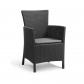 IOWA Fauteuil de jardin aspect rotin tresse Gris