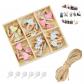 Lot de 30 petites pinces � linge en bois en forme de c ur avec 10 m de corde ...