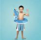 Bou�e gonflable enfant otarie   60 x 50 cm   3  ans   Bleu