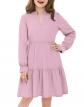 Robe � manches longues �l�gante et d�contract�e avec col en V et poches pour ...