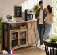 Meuble de Rangement, Buffet, Armoire de Cuisine, Salon, Placard, avec 3 Portes