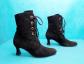 bottines vintage CHARLES JOURDAN en cuir velours noir pointure 5 B ou 36 FR