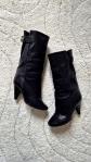 Bottes mi haute Isabel Marant cuir noir � talon   bottine mi mollet taille 36 c