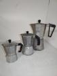 Lot de 3 cafeti�res italiennes � expresso en aluminium, vintage