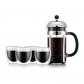 Cafetiere a piston   BODUM   CHAMBORD SET   8 tasses 1.0 l   4 verres PAVINA