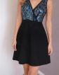 Morgan Robe Noire � Sequins Brillant, Multicolore, Femme, Taille 34 -xs