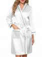 Peignoir de Bain Femme en Satin Robe de Chambre Courte Femme Kimono de Mari�e...
