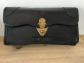 Sacoche � soufflets CREDIT LYONNAIS en cuir noir
