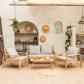 Salon de jardin en acacia 4 places GILI   coussins sable