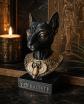 Statue Bastet Chat �gyptien Noir Or 20 cm D�coration �gypte Antique Luxe