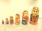 AUTHENTIQUE MATRIOCHKA 6 POUP�E RUSSE PEINTE ART POPULAIRE RUSSIE USSR CCCP