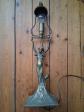lampe de table ou bureau en bronze avec femme et enfant style art nouveau