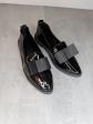 Moccassin Verni Vintage Brillant A Bout Pointu   Avec Noeud Papillon   Noir 40