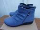 Chaussures bottines boots zipp� bleu denim int�rieur cuir DAMART 39 Neuf   bo�te