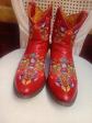 MEXICANA OLD GRINGO-Boots brod�es rouge 36 EUR-6 1-2 USA