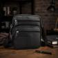 Sac Sacoche bandouli�re R�glable Pour Homme Du Vrai Cuir en Noir