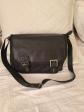 SAC A MAIN BANDOULI�RE CARTABLE SACOCHE CUIR ET TOILE NOIR LANCASTER