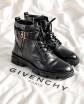Givenchy Black Leather Combat Boots   New   Made in Italy Bottines Givenchy noir