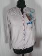 Chemisier tunique blouse Desigual M 38-40 Bas elastique beige ray� mauve brod�