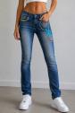 Jean Desigual slim brod� floral taille 36 stretch boh�me mandala