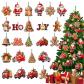 24 Pi�ces Decoration Noel Sapin Bois, Decoration Sapin de Noel en Bois, Deco ...