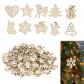 100 Pcs D�coration No�l Bois, Pendentifs en Bois pour Sapin de No�l, Ornement...