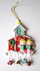 d�coration de sapin no�l - ornement vintage chapelle avec anges