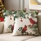 Coussin No�l Vert Fleurs 40x40 cm, Set de 2, avec Pommes de Pin, D�coration d...