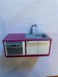 PLAYMOBIL  MAISON MODERNE Meuble Cuisine Lavabo Lave Vaisselle Mauve 5582